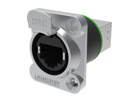 RJ45 Male Connector Waterproof Aviation Dual Port Circular Signal Panel Cat6 Ethernet Cable Metal Ethernet Accessories RJ45 Plug