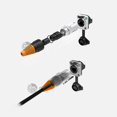 Outdoor IP65 Cable Connection Kit with Waterproof Ethernet RJ45 Male Signal Connector for Connectors in Harsh Weather Conditions