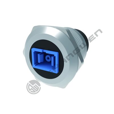 Silver Single Mode Network Female to Female SC USB Coupler Round SC Fiber Optic Panel Mount Coupler Adapter Zinc Alloy Housing