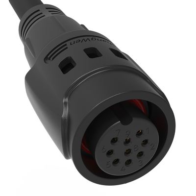 M19 Series Power Cable Push-pull Self-locking Black Connection Industrial 9 Pin Female Male Plug signal Connector