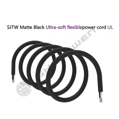 Power Cord Cable 3*14AWG 300V 3C UL SJTW 300V 105℃ Black Power Cord 14awg 3Core SJTW 300V  PVC Soft Power Cable Cord