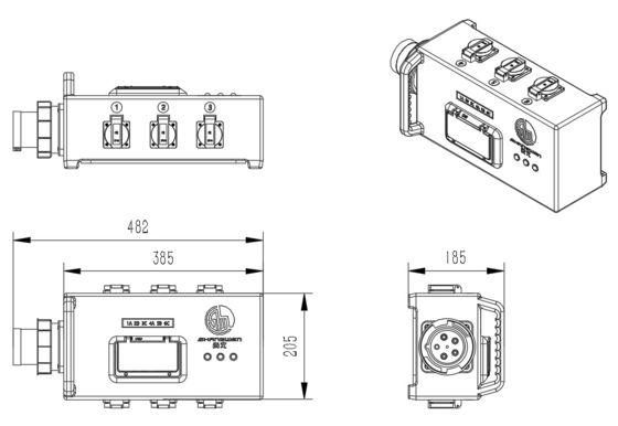 IP67 Portable Industrial Waterproof Power Distribution Box  32A  ABS Distribution Box 6  Euro Plug ABS Electric Box