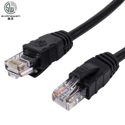 বৃত্তাকার Cat6a UTP প্যাচ কর্ড 24AWG 4 জোড়া কালো / গ্যারি 4P পিভিসি ইথারনেট ক্যাবল