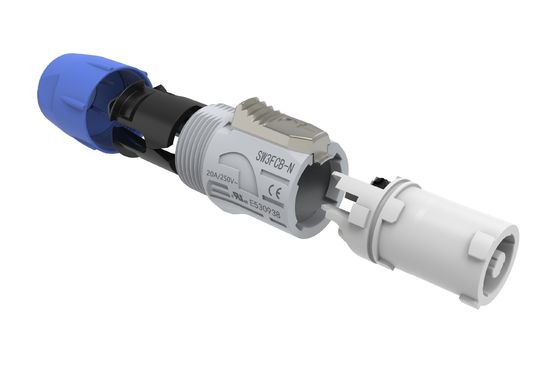 জলরোধী বৃত্তাকার সংযোগকারী 3 পিন বৃত্তাকার পাওয়ার সংযোগকারী বৈদ্যুতিক পাওয়ারকন পুরুষ PA6 উপাদান