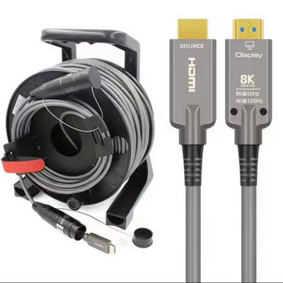 সাঁজোয়া অপটিক্যাল ফাইবার HDMI2.1 এইচডি ক্যাবল ড্রাম 8K 120Hz টিপিইউ আচ্ছাদিত ক্যাবল অডিও ভিডিও টিভি রক্ষা শেল ক্যাবল রিল