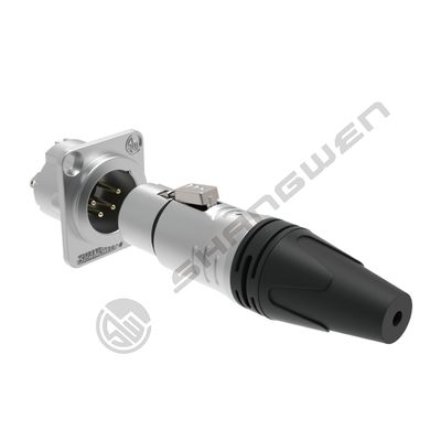 4-পিন XLR মাউন্ট সংযোগকারী ইনডোর অডিও IP40 সুরক্ষা 4-মেরু ওয়্যারলেস DMX কেবল সংযোগকারী সিলভার XLR মহিলা পুরুষ সংযোগকারী