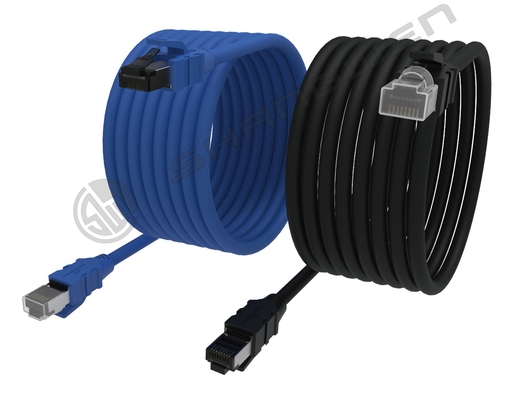 সিই ROHS FTP UTP SFTP Cat7 Rj45 প্লাগ নেটওয়ার্ক ল্যান কেবল ১০০০ ফুট CAT7 ল্যান AWG23 S/FTP 100% কপার কমলা