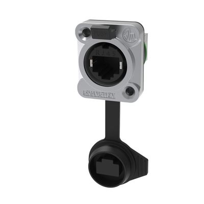 Outdoor IP65 Straight Plug 8P Horn Socket Rj45 8 Pin Female Connector Ethernet Signal Cable Network Electrical Cable Connector