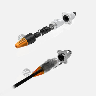 Outdoor Cat5e Metal Button D Style Rj45 Ip65 Waterproof Female Signal Connector