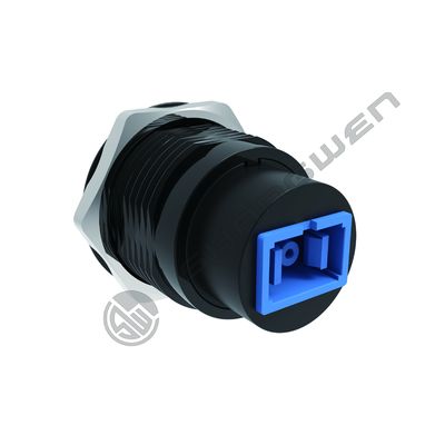 Single Mode Network SC Fiber Optic Panel Mount Coupler Black Female Female Zinc Alloy Embedded Threaded Fixed Mount Adapter