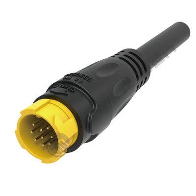 M19 Series Push-pull Self-locking Yellow Connection Industrial 9 Pin Female Male Plug Signal  Connector