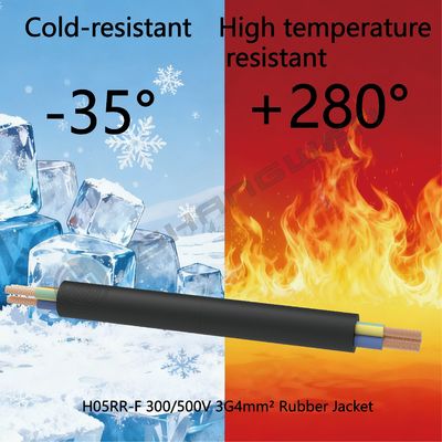 3*4mm² 300/500V  VDE Bare Copper Core Cable H05RR-F 3 Core Power Cable 4mm Electric Cable 300/500 Voltage Ratin Rubber Cable