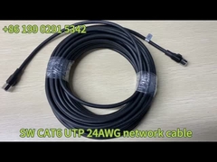 বৃত্তাকার Cat6a UTP প্যাচ কর্ড 24AWG 4 জোড়া কালো / গ্যারি 4P পিভিসি ইথারনেট ক্যাবল